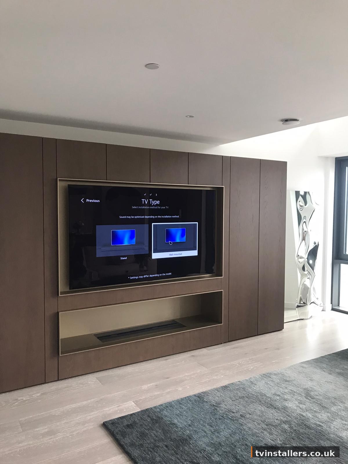 High-end alcove TV installation